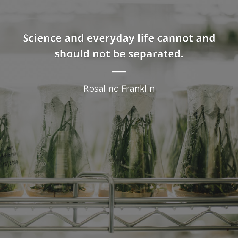 Rosalind Franklin цитата: “Science and everyday life cannot and should not be separated.”